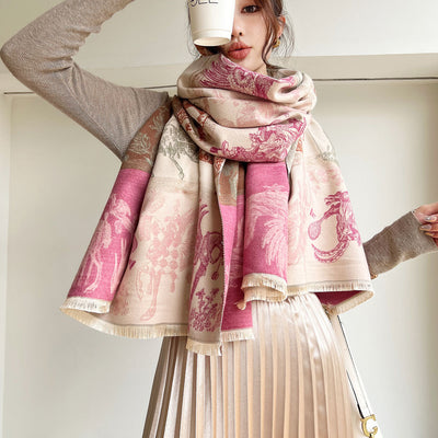 Bufanda Térmica Estampada Multiusos para Mujer - Abrigo Elegante Antifrío - Image 3