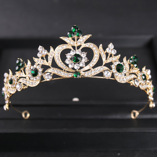 Corona de Novia Estilo Barroco con Perlas y Pedrería de Aleación - Image 5