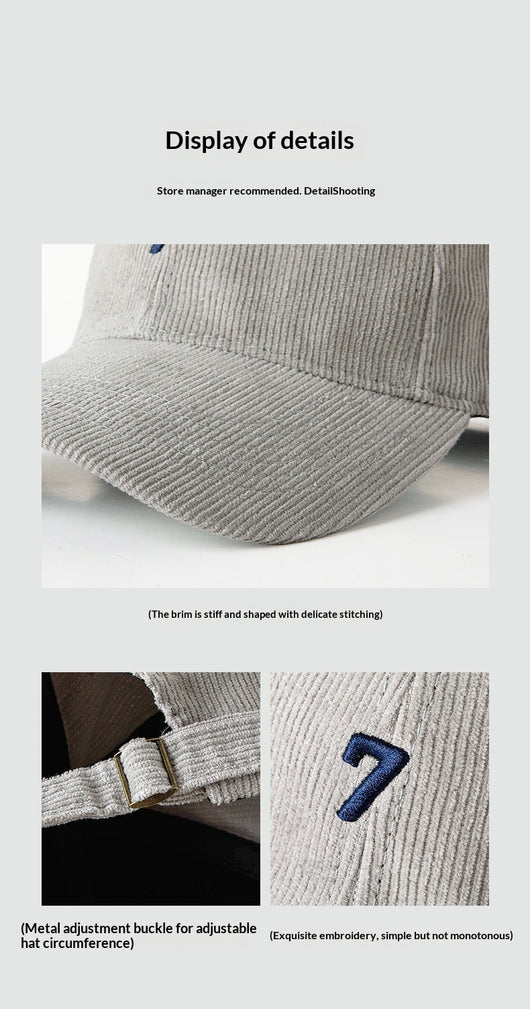 Gorra de Béisbol Pana Ancha Elegante y Versátil para Hombre - Image 12