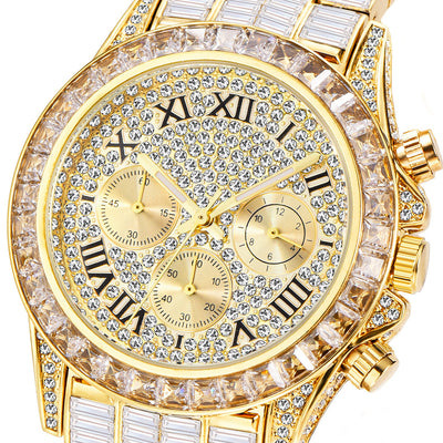 Reloj de Hombre Cuadrado de Diamantes Arcoíris Británico Lujo Premium - Image 8