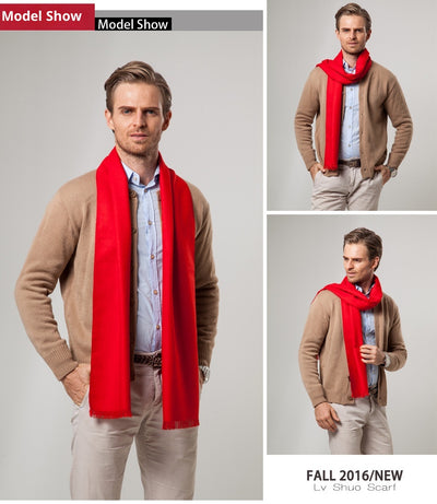Bufanda Reversible de Terciopelo para Hombre con Borlas - Image 7