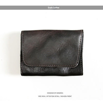 Billetera Corta de Cuero Vacuno Estilo Retro para Hombre - Image 10