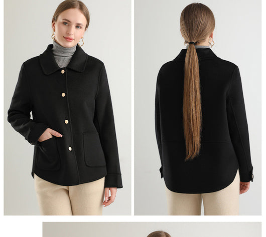 Abrigo Polo Cuello Clásico Mujer - Colores Sólidos Otoño Invierno - Image 14