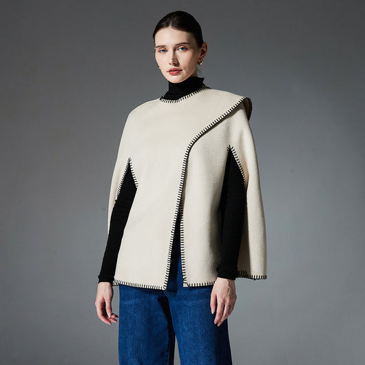 Capa Reversible de Lana Doble Faz con Bufanda Integrada - Image 4