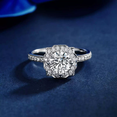 Anillo de Compromiso Clásico con Diamante de 1 Quilate Completamente Engastado