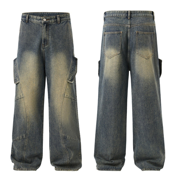 Jeans Rectos Holgados Estilo Retro para Hombre