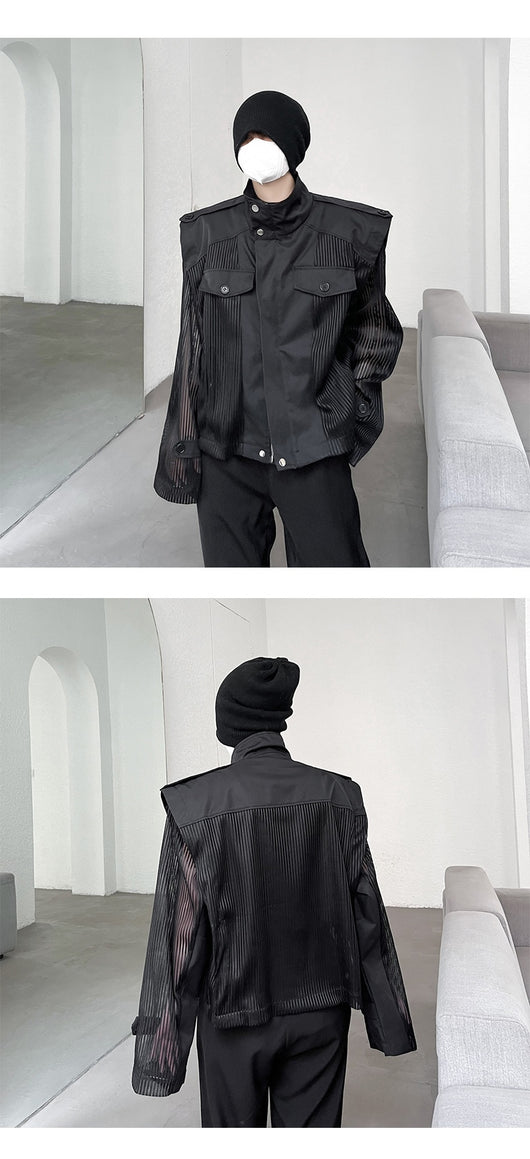 Blusa Suelta de Gasa con Cuello Alto Protección Solar - Image 9