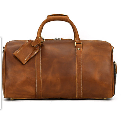 Bolsa de Viaje Cuero Crazy Horse Retro - Maletín Duffel Vintage - Image 7