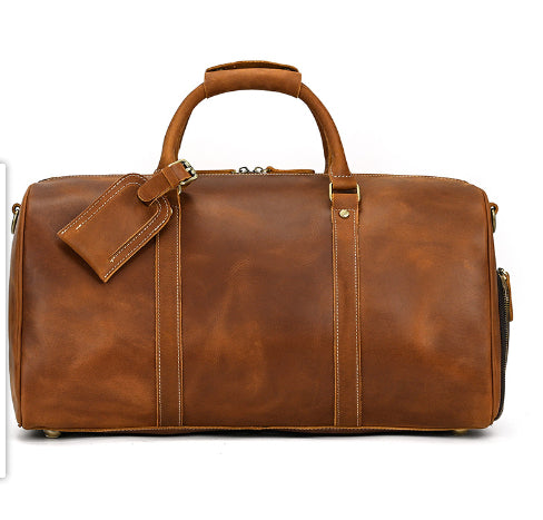 Bolsa de Viaje Cuero Crazy Horse Retro - Maletín Duffel Vintage - Image 7