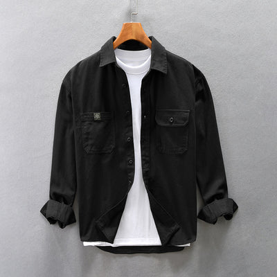 Camisa Suelta Amekaji de Algodón para Hombre con Hombros Relajados - Image 4