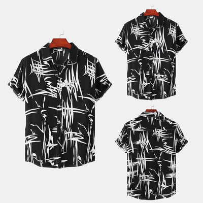 Camisas Casuales de Manga Corta con Rayas para Hombre - Image 11