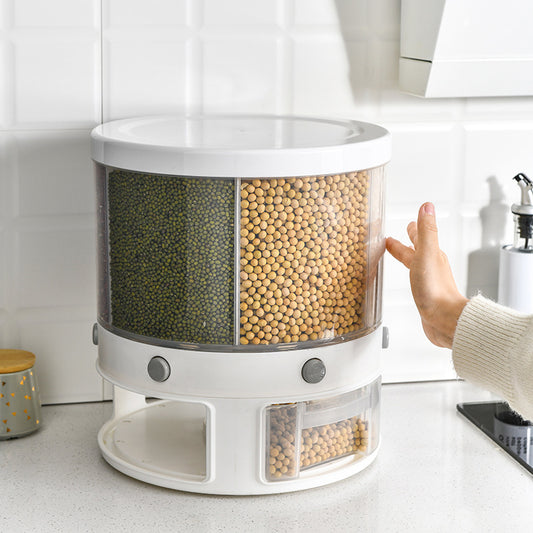 Organizador de Granos Giratorio con Divisiones - Contenedor Hermético Antihumedad