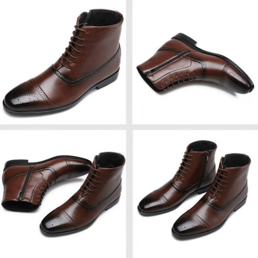 Botas Altas de Cuero para Hombre Talla Grande - Estilo Casual Tallado - Image 3