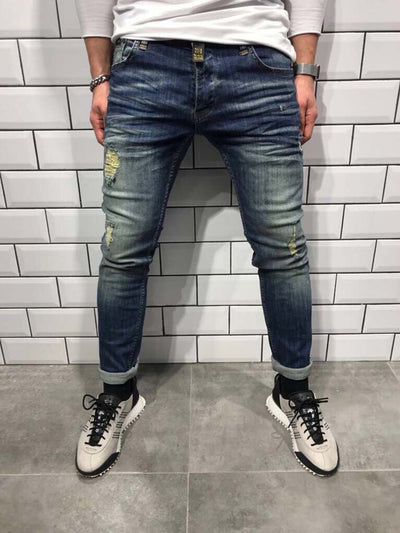 Jeans Ajustados con Rotos en Tobillo - Estilo Europeo Moderno - Image 4