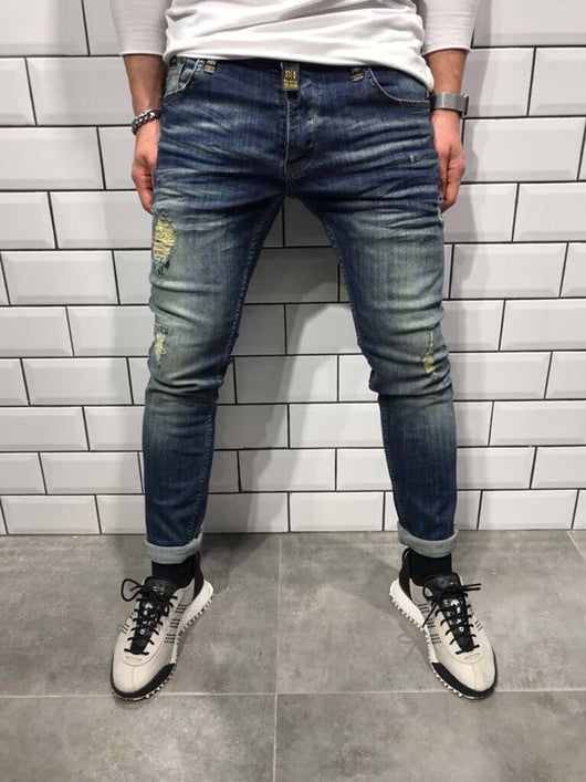 Jeans Ajustados con Rotos en Tobillo - Estilo Europeo Moderno - Image 4
