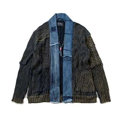 Chamarra Suéter Vintage Lavado Twist para Hombre