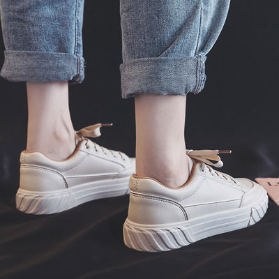 Tenis Blancos Casuales Planos - Estilo Urbano Minimalista - Image 13