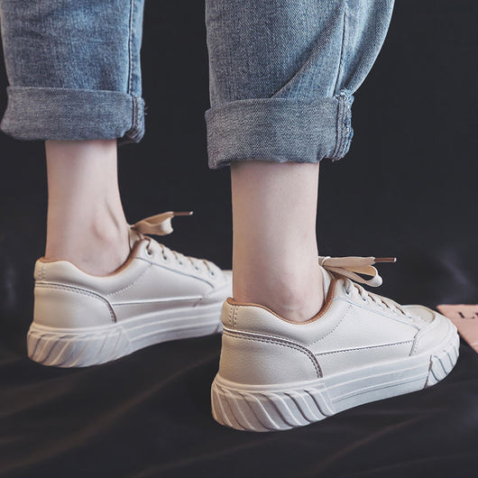 Tenis Blancos Casuales Planos - Estilo Urbano Minimalista - Image 13