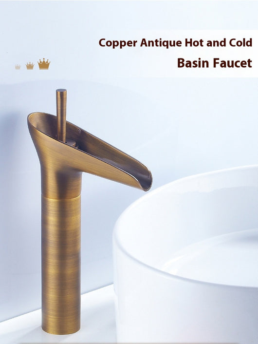Grifo Cascada para Lavamanos en Bronce Antiguo Anti-salpicaduras - Image 17