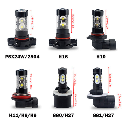 Bombillas LED Blancas 6000K de Alta Potencia para Luces de Niebla y DRL