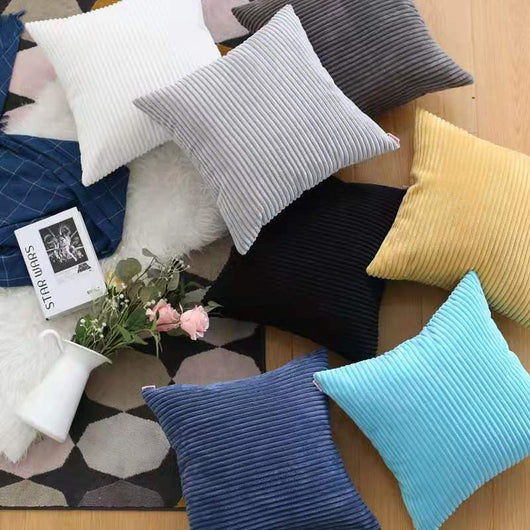 Funda de Almohada Cojín Nórdico de Pana Liso para Sofá, Dormitorio y Oficina - Image 11