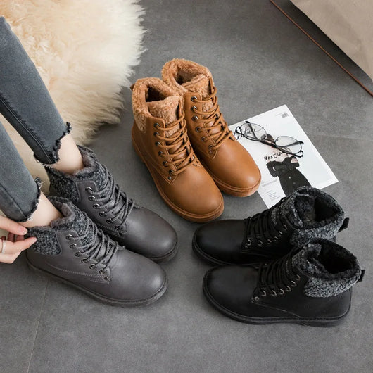 Botas de Nieve Térmicas con Cordones de Algodón - Image 10
