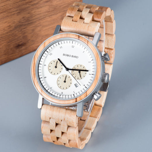 Reloj de Madera con Tres Esferas y Seis Pines - Image 9