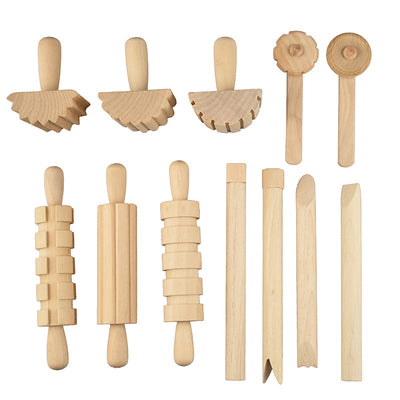Kit de Arcilla Modelable con 12 Herramientas de Madera para Cerámica y Manualidades - Image 2