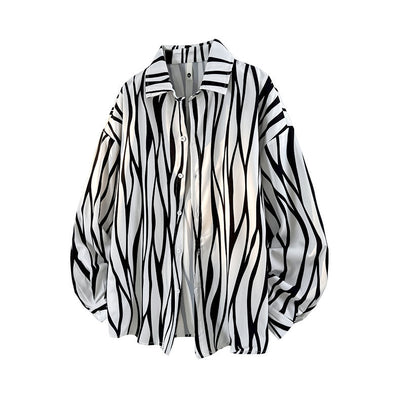 Camisa Holgada de Rayas para Hombre Talla Grande - Image 12
