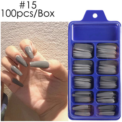 Uñas Postizas de Pasta Completa con Durabilidad Extendida - Acabado Ballet Azul - Image 57