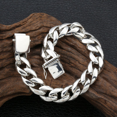 Pulsera de Plata Esterlina 925 Estilo Coreano Gruesa Brillante Personalidad - Image 4