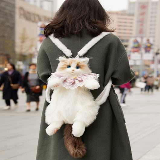 Mochila Muñeca de Peluche Ragdoll para Niñas - Diseño Adorable