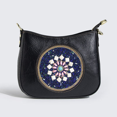 Bolsa Tote Étnica de Turquesa con Cuentas - Diseño Cruzado y Hombro - Image 8
