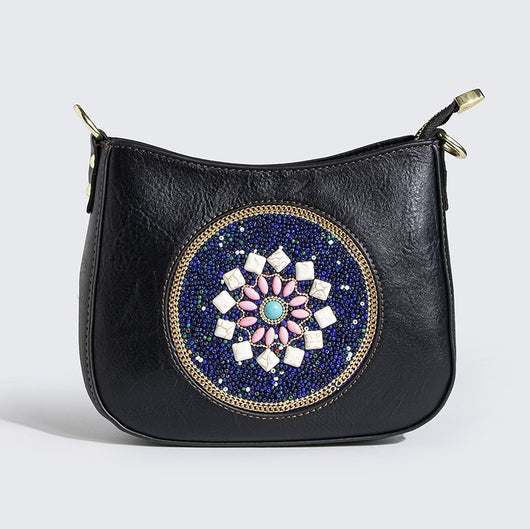 Bolsa Tote Étnica de Turquesa con Cuentas - Diseño Cruzado y Hombro - Image 8