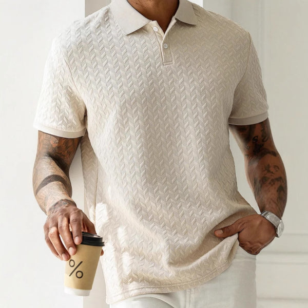 Polo Casual de Manga Corta con Textura para Hombre