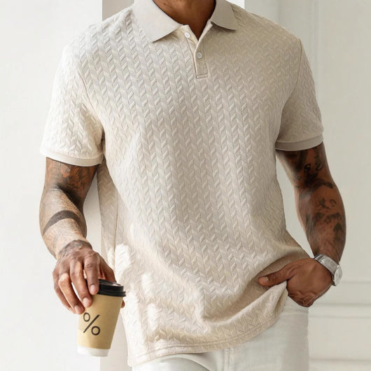 Polo Casual de Manga Corta con Textura para Hombre
