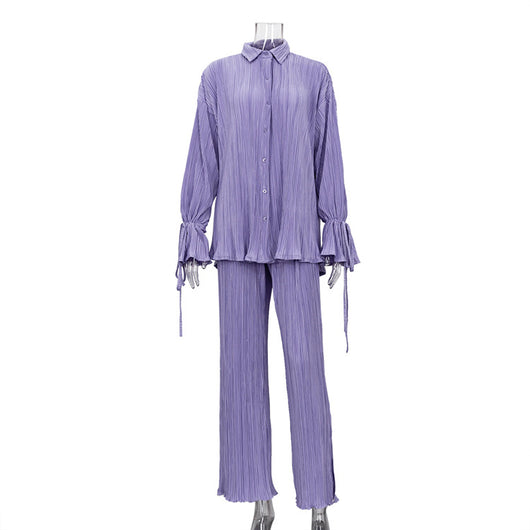 Conjunto Dos Piezas: Blusa Manga Acampanada y Pantalón Pierna Ancha - Image 19