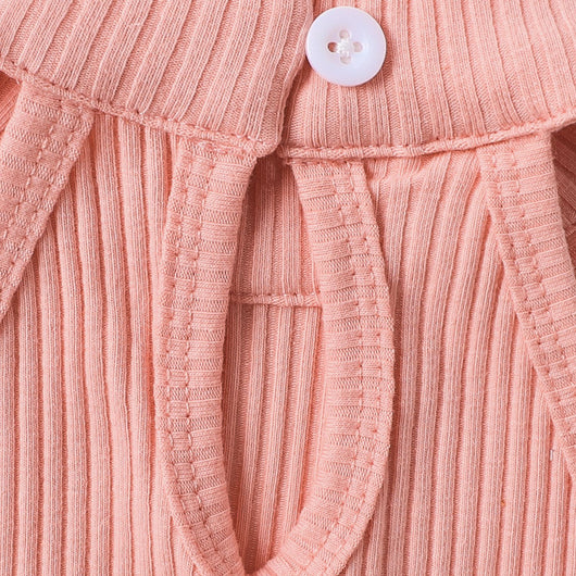 Conjunto Infantil de Shorts Estampados con Cinturón y Top Halter de Color Liso - Image 10