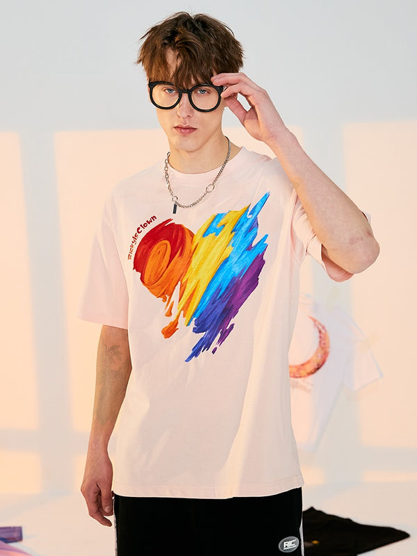 Camiseta Manga Corta Arcoíris Amor - Diseño Payaso Graffiti
