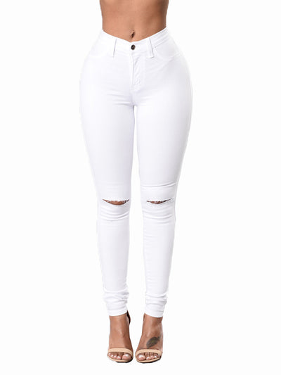 Jeans Lápiz para Mujer con Detalles Rotos en Cadera - Image 3