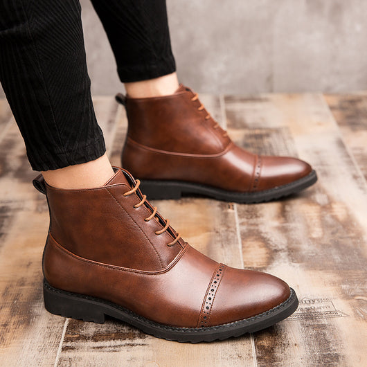 Botas de Cuero Casual Ejecutivo Retro para Hombre - Image 13