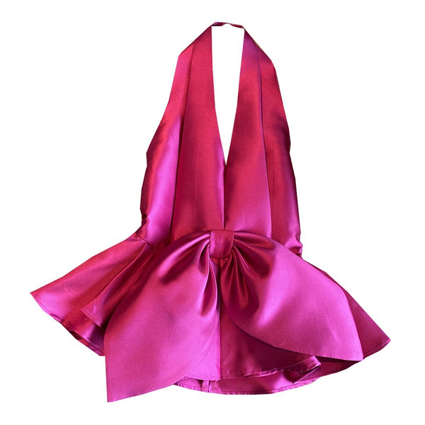 Blusa de Satén con Cuello Halter