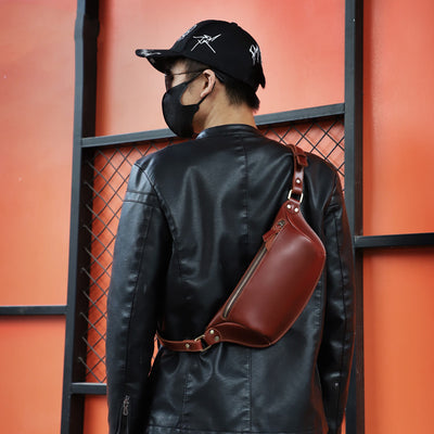 Bolso de Pecho de Cuero Genuino para Hombre - Bandolera Retro Estilo Casual - Image 5