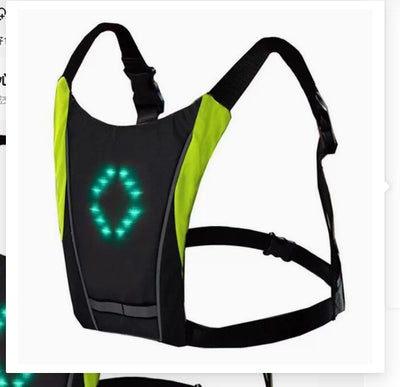 Mochila Chaleco Reflectante Recargable con Luz LED y Control Remoto para Ciclismo - Image 14