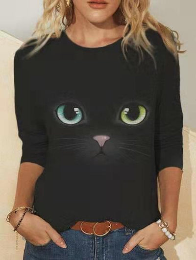 Playera Manga Larga Estampada Cuello Redondo para Mujer - Image 16