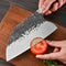 Cuchillo de Chef Forjado a Mano con Hoja Martillada de Acero