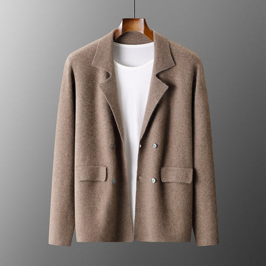 Saco Cardigan de Lana con Solapa - Diseño Holgado y Moderno