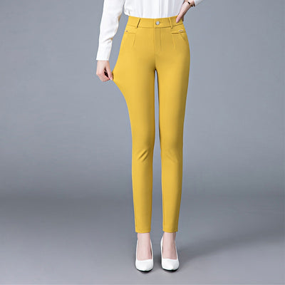 Pantalones Casuales Coreanos Cintura Alta Elásticos Ajustados Efecto Adelgazante - Image 7