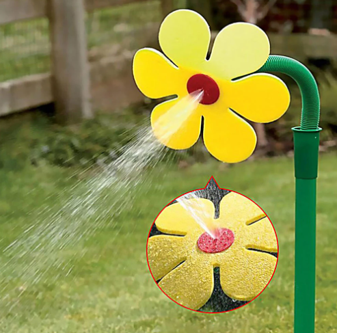 Aspersor de Jardín Girasol Ajustable con Manguera - Herramienta de Riego Profesional