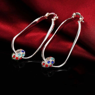 Aretes de Diamante Retro con Colores Vibrantes